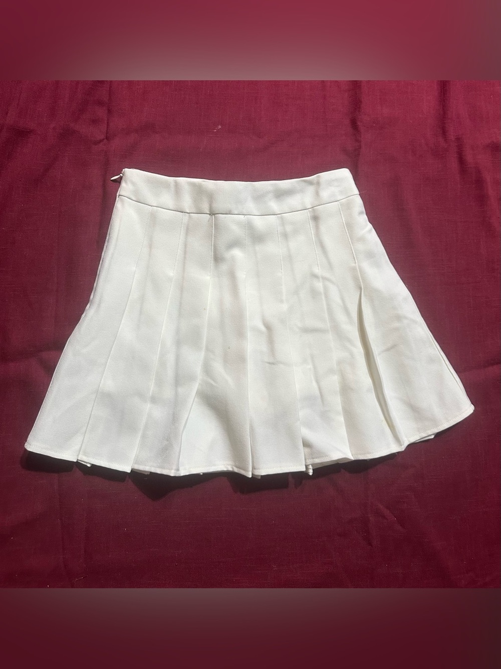 White Pleated Mini Skirt